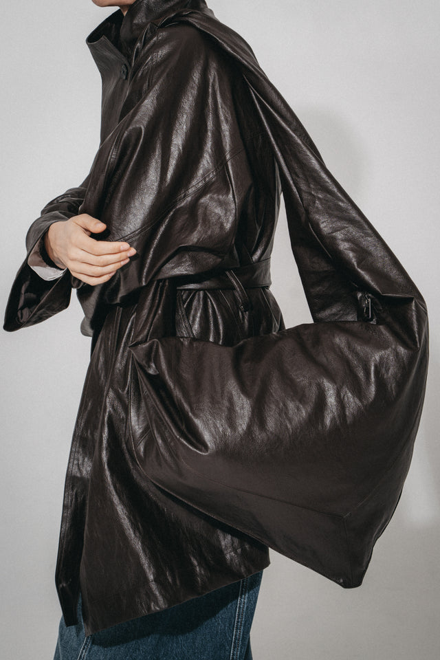 Noir eco leather bag | Dark Brown