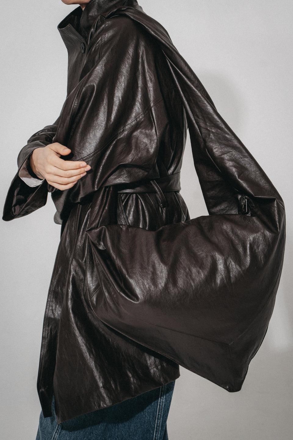 Noir eco leather bag | Dark Brown