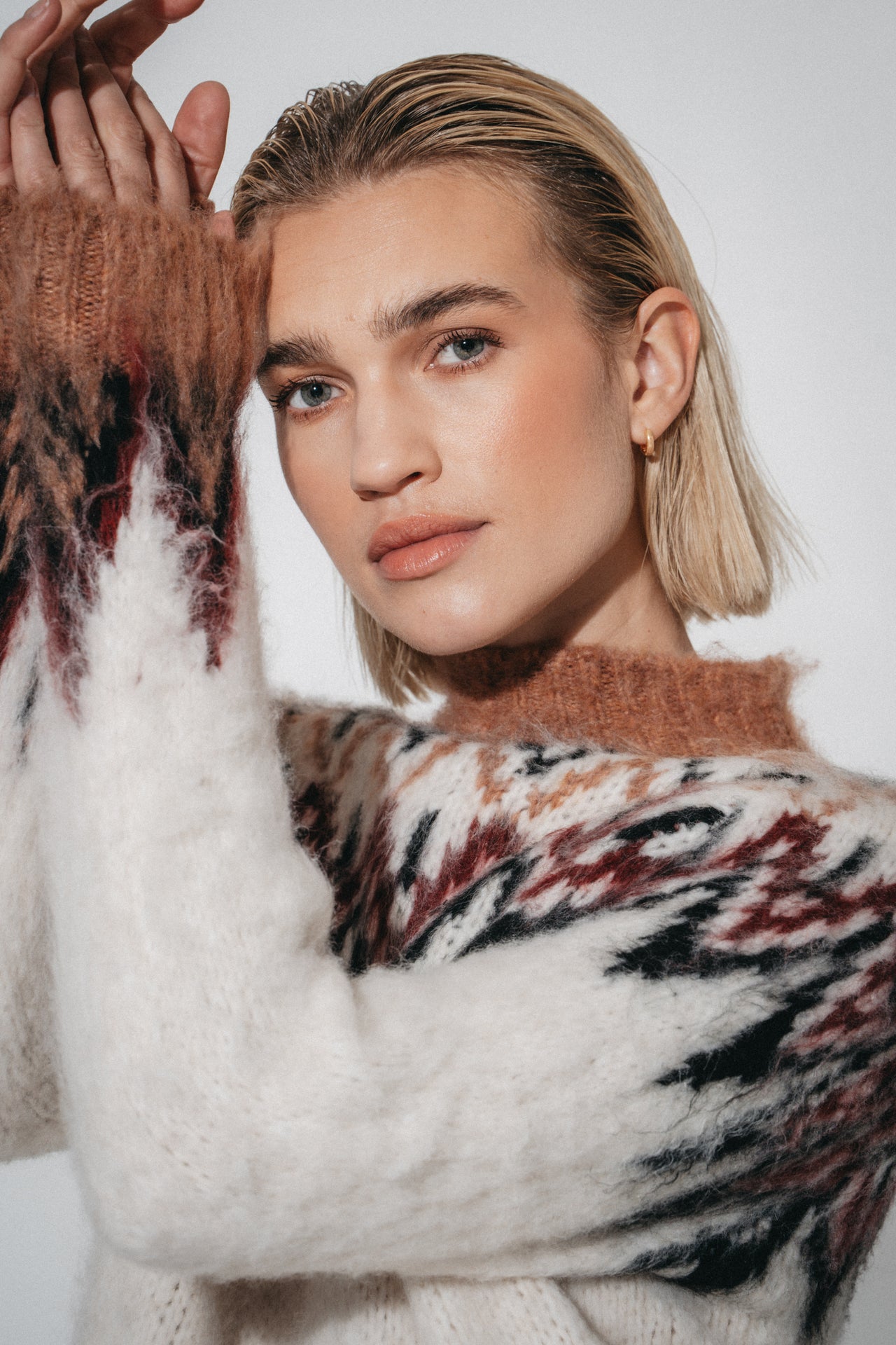 Brushed winter pullover H26001 | Off White