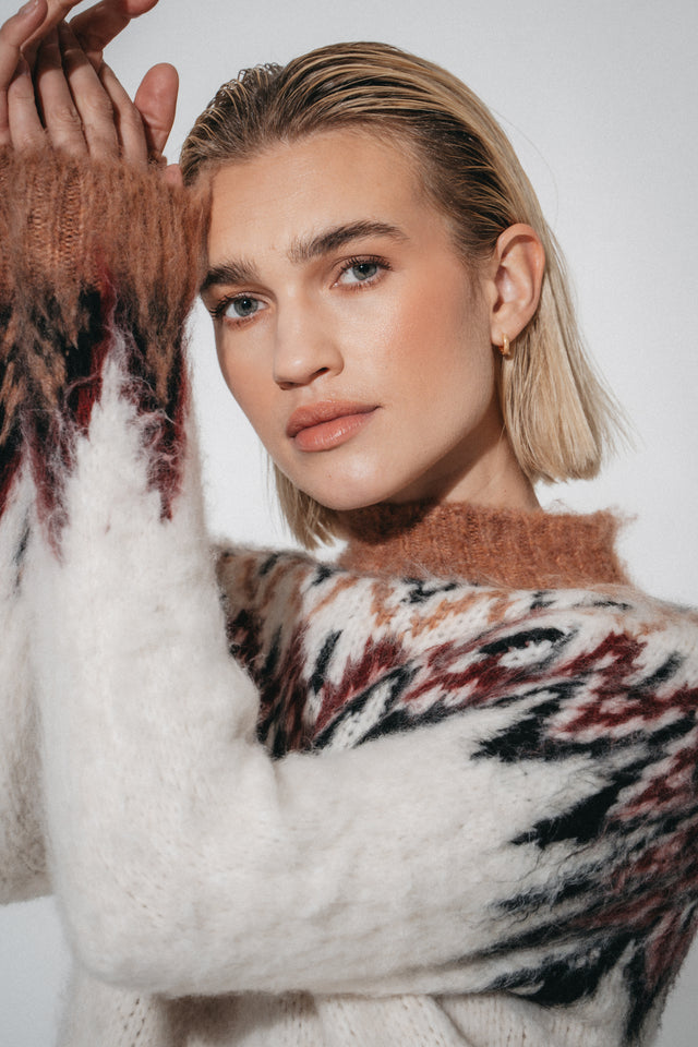 Brushed winter pullover H26001 | Off White