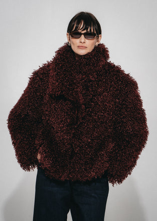 Studio Faux fur coat 61678 | Bordo