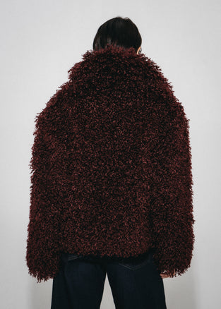 Studio Faux fur coat 61678 | Bordo