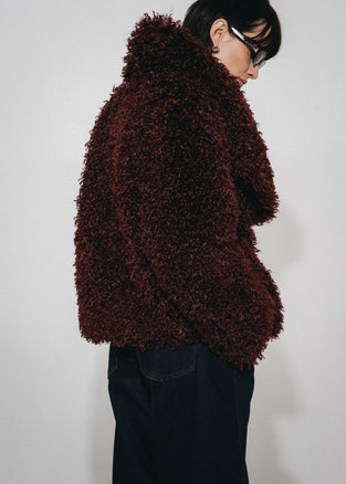 Studio Faux fur coat 61678 | Bordo