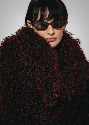Studio Faux fur coat 61678 | Bordo