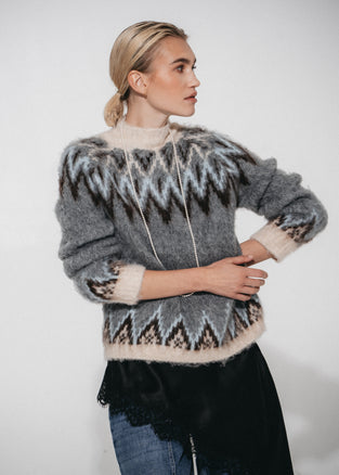 Brushed winter pullover H26001 | Grey