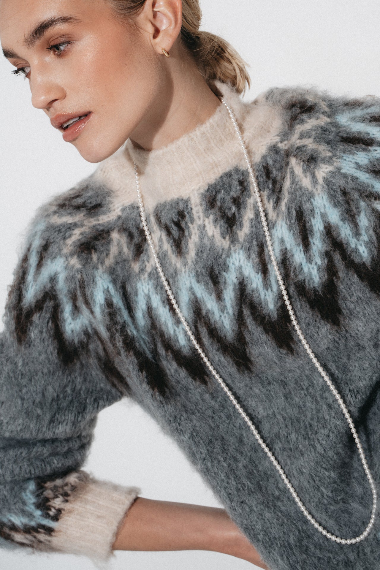 Brushed winter pullover H26001 | Grey