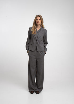Eleni viscose basic blazer | Grey
