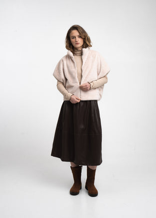 Faux fur Vest MKR 42064 | Panna
