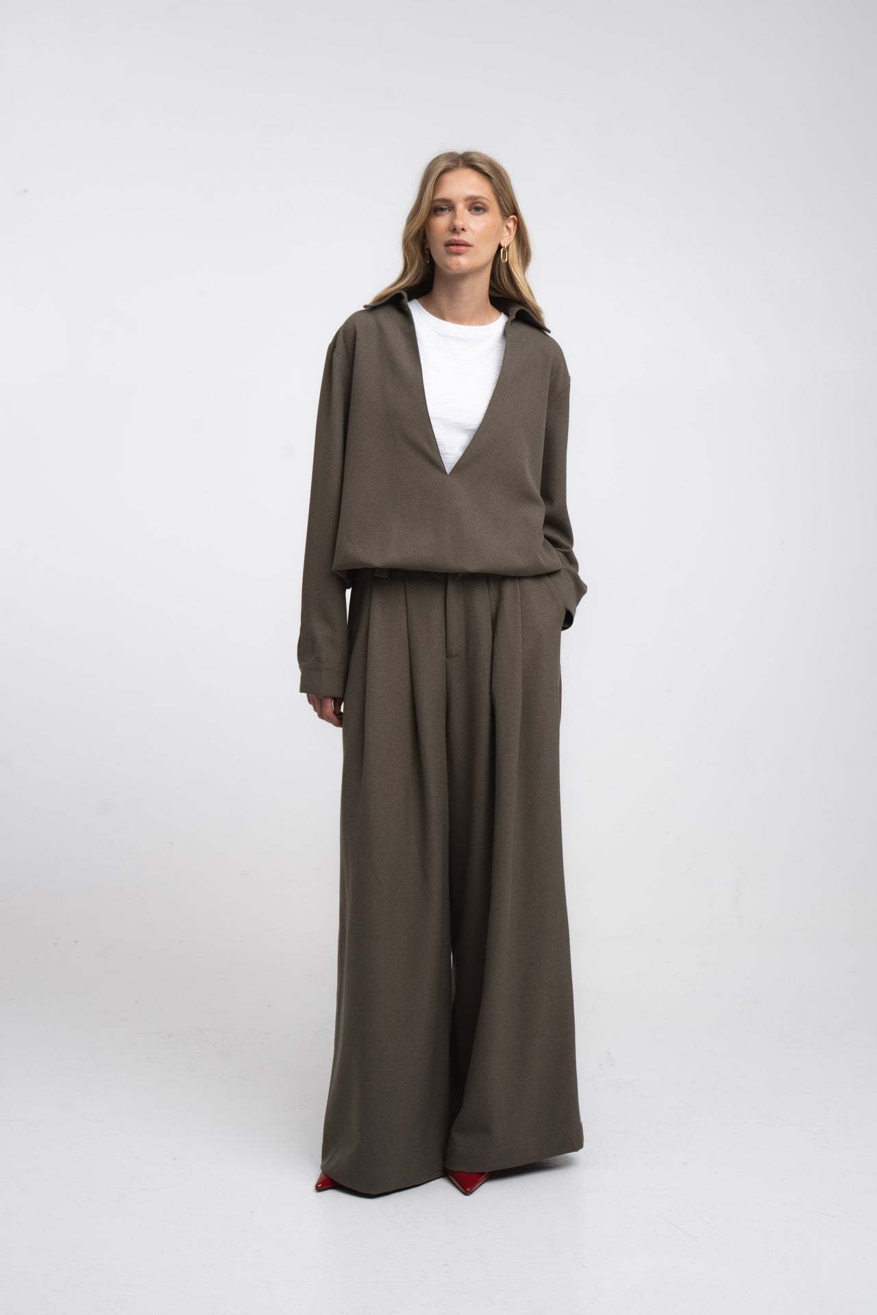 Sloan viscose pleated pants | Green