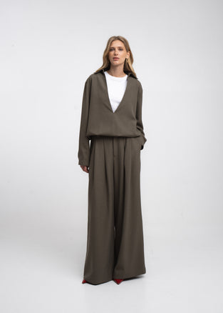 Dina viscose double blouse | Green