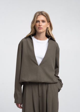 Dina viscose double blouse | Green