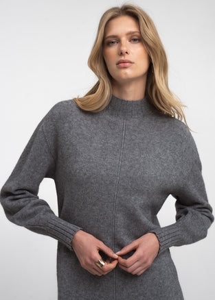 Long pullover viscose blend 2068 | Dark Grey