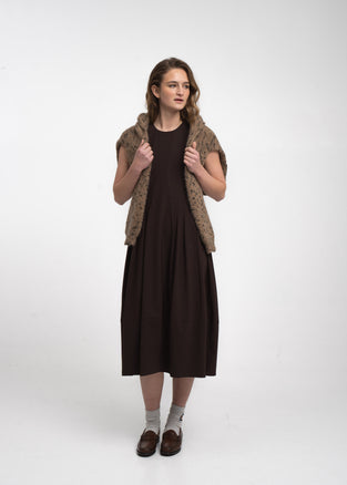 Heide dress technical jersey | Chocolate