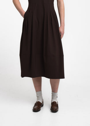 Heide dress technical jersey | Chocolate