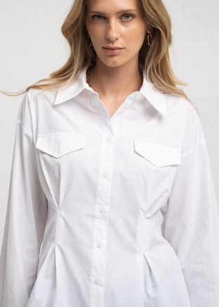 Maele poplin blouse | White