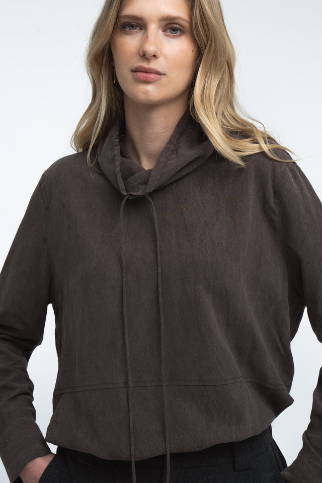 Lina tencel blouse | Dark Brown