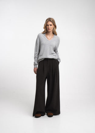 V-neck dyed viscose pullover NB2310 | Light Grey