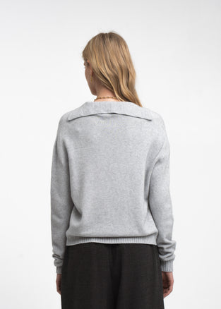 V-neck dyed viscose pullover NB2310 | Light Grey