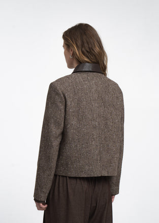 Isolde wool blend pocket blazer | Brown
