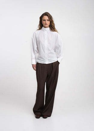 Bree cotton poplin blouse | White