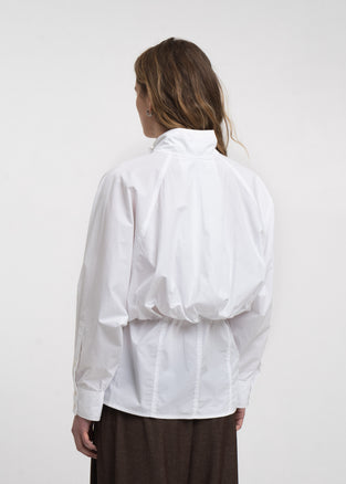 Bree cotton poplin blouse | White