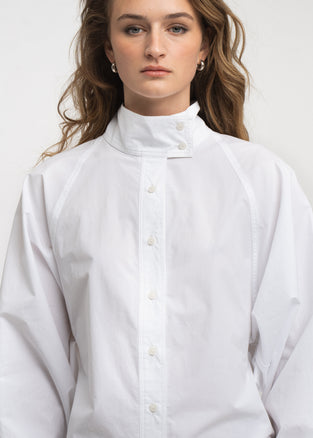 Bree cotton poplin blouse | White