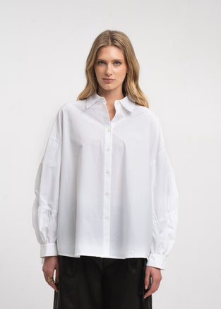 Adelina cotton oversized blouse | White