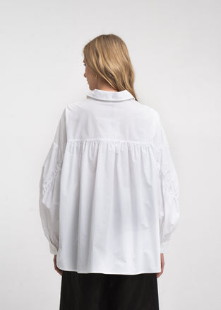 Adelina cotton oversized blouse | White