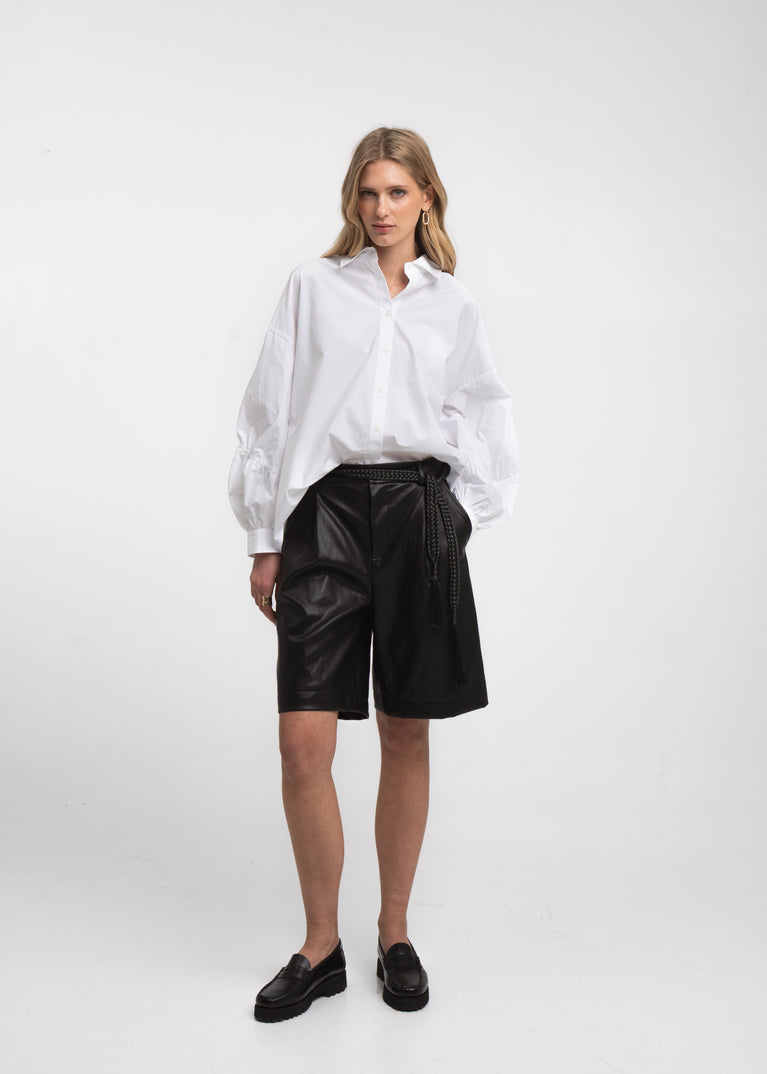Adelina cotton oversized blouse | White