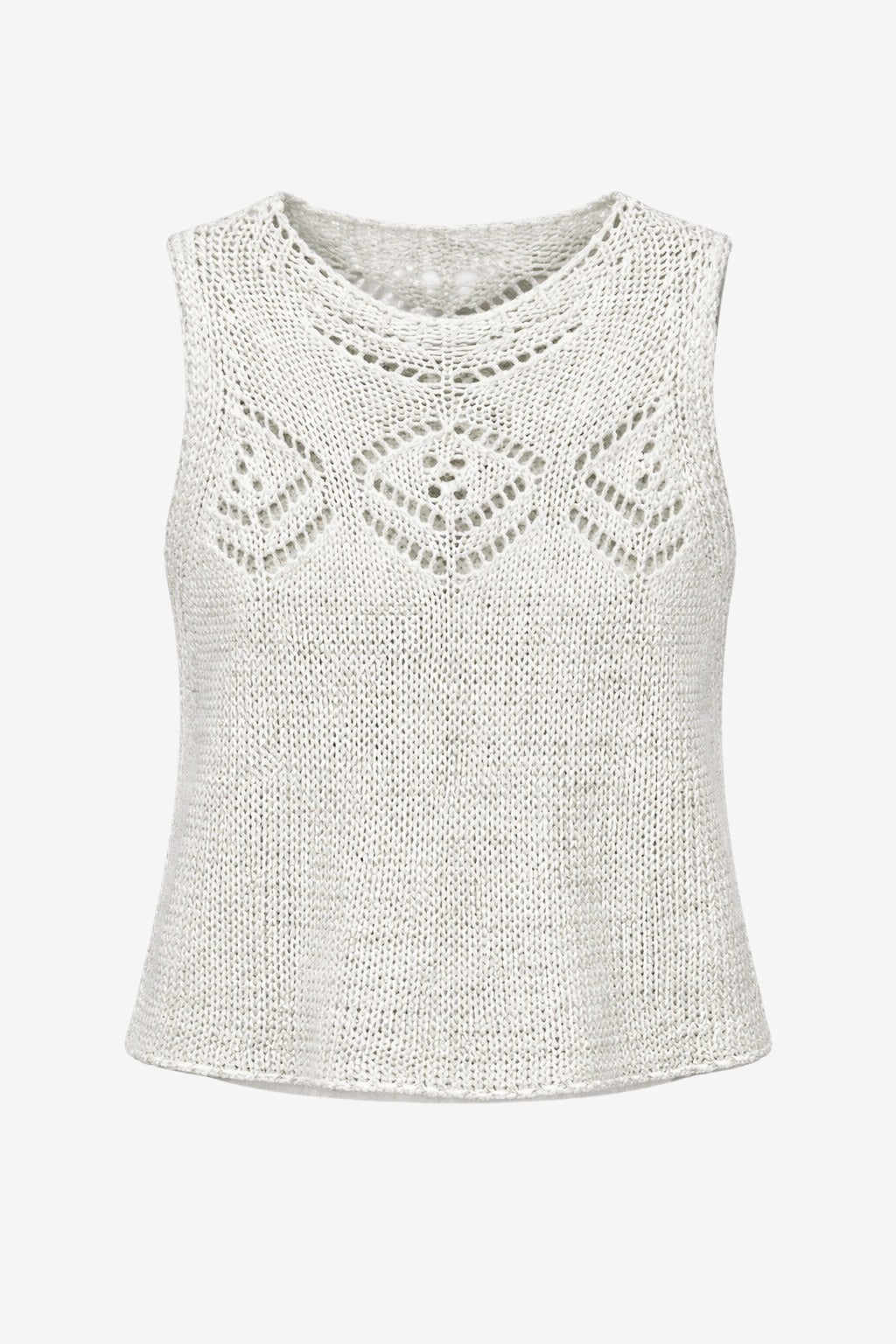 Sequined hole top 25052 | Ecru