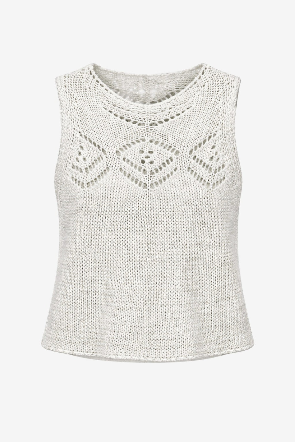 Sequined hole top 25052 | Ecru